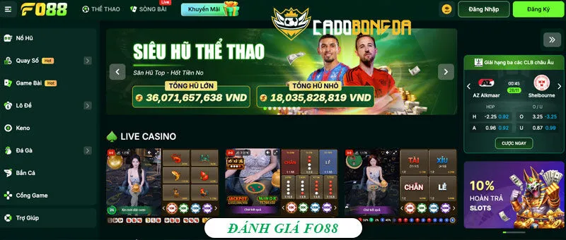 FO88 - Thương hiệu cá cược đá banh đình đám hàng đầu thị trường